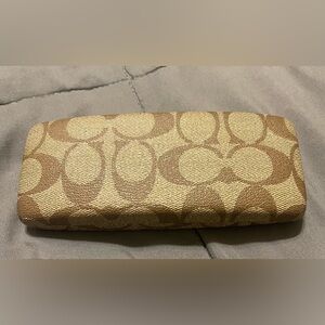 Coach monogram Tan and Brown glasses/shades case